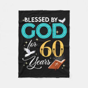 Von Gott gesegnet für 60 Jahre alt 60. Geburtstag  Fleecedecke