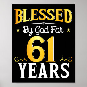 Von Gott gesegnet für 61 Jahre 61. Geburtstag Männ Poster