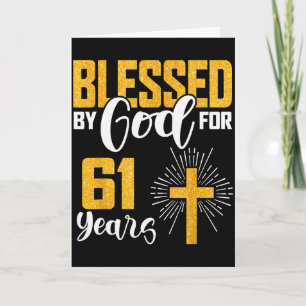 Von Gott gesegnet für 61 Jahre alt 61. Geburtstag Karte