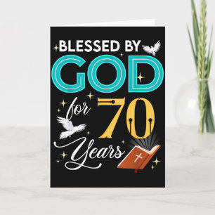 Von Gott gesegnet für 70 Jahre alt 70. Geburtstag Karte