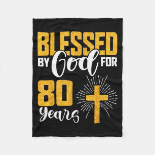 Von Gott gesegnet für 80 Jahre alt 80. Geburtstag Fleecedecke