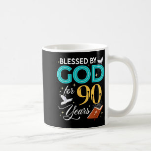 Von Gott gesegnet für 90 Jahre alt 90. Geburtstag Kaffeetasse