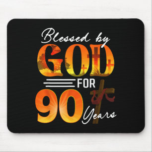 Von Gott gesegnet für 90 Jahre altes Geschenk 90.  Mousepad