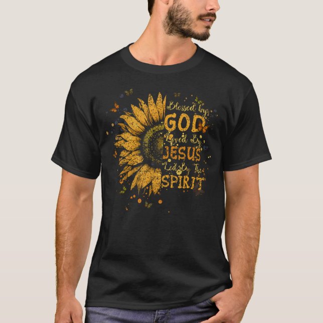 Von Gott gesegnet, geliebt durch Jesus Christliche T-Shirt (Vorderseite)