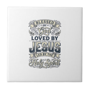 Von Gott gesegnet Jesus Heiliger Geist Vintage-Shi Fliese