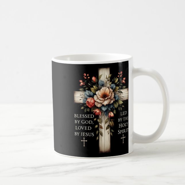 Von Gott gesegnet, von Jesus geliebt, lustiges Ost Kaffeetasse (Rechts)