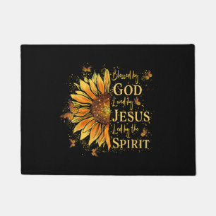 Von Gott gesegnet - von Jesus geliebt, Sonnenblume Fußmatte