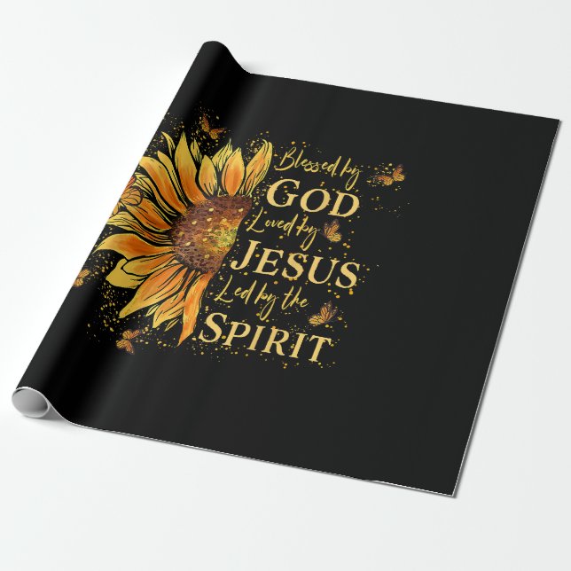 Von Gott gesegnet - von Jesus geliebt, Sonnenblume Geschenkpapier (Ungerollt)