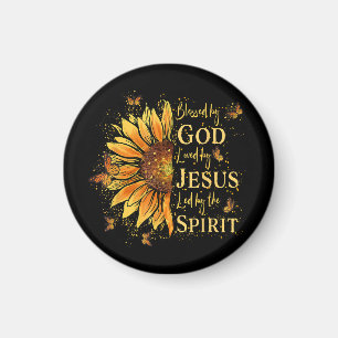 Von Gott gesegnet - von Jesus geliebt, Sonnenblume Magnet