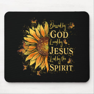 Von Gott gesegnet - von Jesus geliebt, Sonnenblume Mousepad