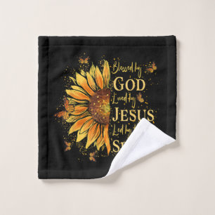 Von Gott gesegnet - von Jesus geliebt, Sonnenblume Waschlappen