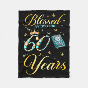 Von Gott gesegnet zum 60. Geburtstag christlicher  Fleecedecke