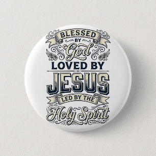 Von Gott Jesus Heiliger Geist gesegnetes Vintage-S Button