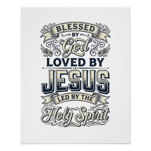 Von Gott Jesus Heiliger Geist gesegnetes Vintage-S Poster