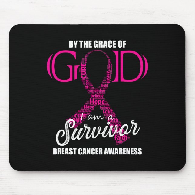 Von Gottes Gnade bin ich ein Brustkrebsüberlebende Mousepad (Vorne)