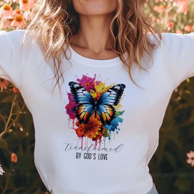 Von Gottes Liebe Watercolor-T - Shirt verändert (Transformed by God's Love Watercolor T-Shirt)
