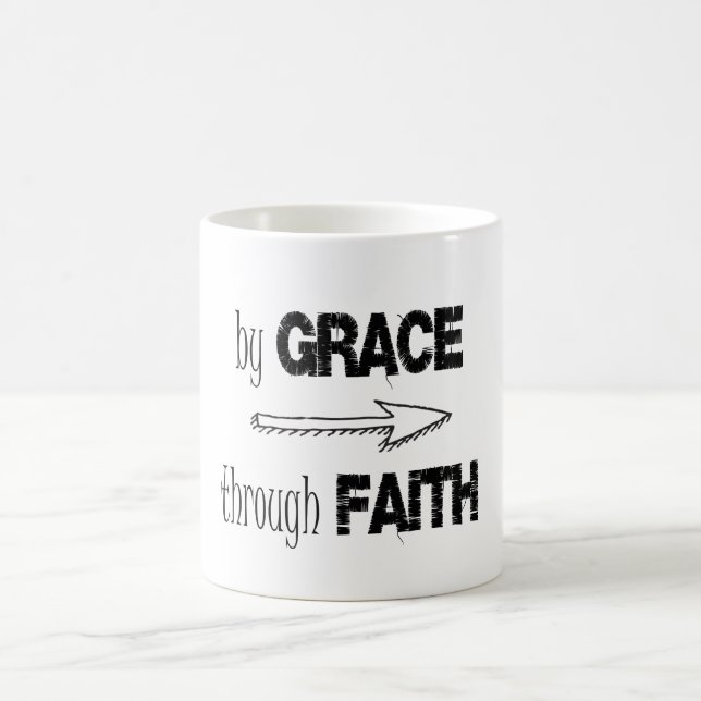 Von Grace durch das Glaubensbibelverse Tasse (Mittel)
