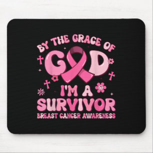Von Grace God Im a Survivor Breast Cancer Survi Mousepad