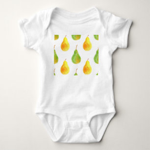 Von Hand gezeichnet Birnen, Aquarellbilder Baby Strampler