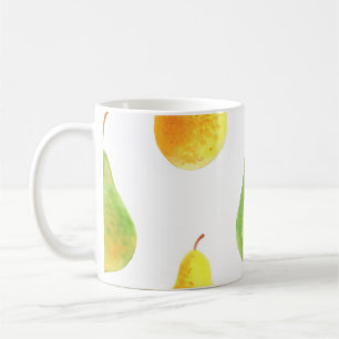 Von Hand gezeichnet Birnen, Aquarellbilder Kaffeetasse