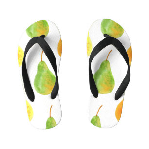 Von Hand gezeichnet Birnen, Aquarellbilder Kinderbadesandalen