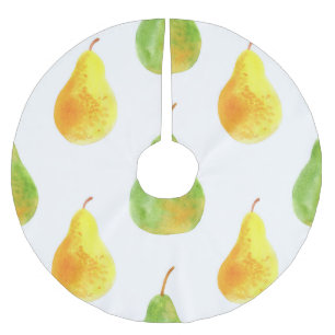 Von Hand gezeichnet Birnen, Aquarellbilder Polyester Weihnachtsbaumdecke