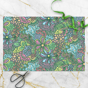 Von Hand gezeichnet Blumenfantasie Seidenpapier