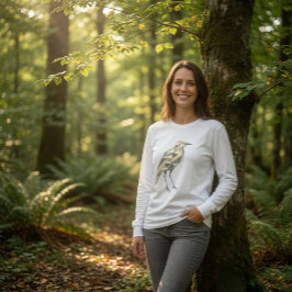 Von Hand Gezeichnet Geometrisches Vogelweibchen T-Shirt