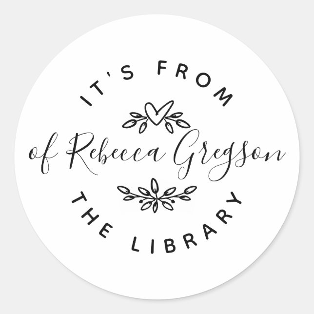 Von Hand gezeichnet Herzen und Blätter "aus der Bi Runder Aufkleber (Vorderseite)