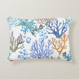 Von Hand gezeichnet Korallen: Unterwasser-Seemuste Dekokissen