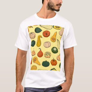 Von Hand gezeichnet Krähen, nahtloses Pflanzenmust T-Shirt