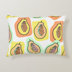 Von Hand Gezeichnet Papaya: Kreatives Vintages Mus Dekokissen