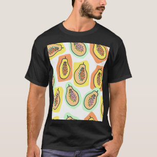 Von Hand Gezeichnet Papaya: Kreatives Vintages Mus T-Shirt