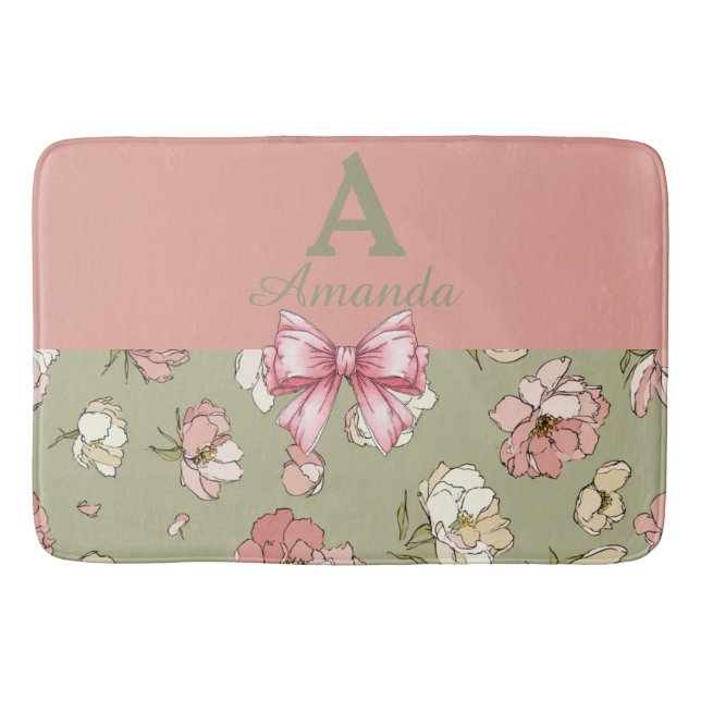 Von Hand Gezeichnet Peony Pattern Badematte (Vorderseite)
