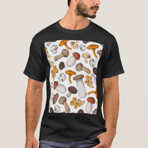 Von Hand gezeichnet Pilze: Nahrungshintergrund. T-Shirt