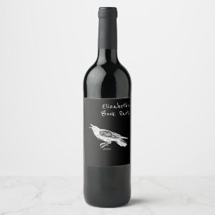von Hand Gezeichnet, Raven Weinetikett