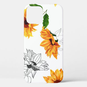 Von Hand gezeichnet Sonnenblumen: lebendiges gelbe Case-Mate iPhone Hülle