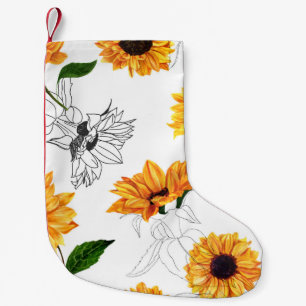 Von Hand gezeichnet Sonnenblumen: lebendiges gelbe Kleiner Weihnachtsstrumpf