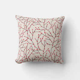 Von Hand gezeichnet Winterberry Branches Holiday Kissen