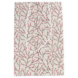 Von Hand gezeichnet Winterberry Branches Mittlere Geschenktüte