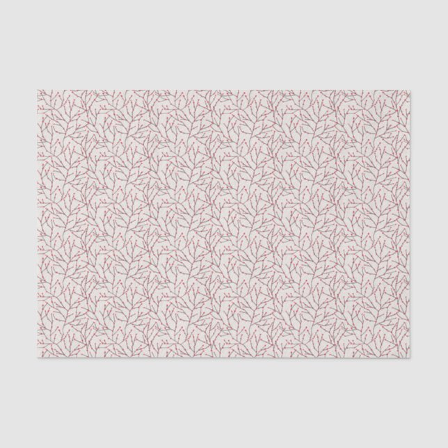 Von Hand gezeichnet Winterberry Branches Seidenpapier (Vorderseite)