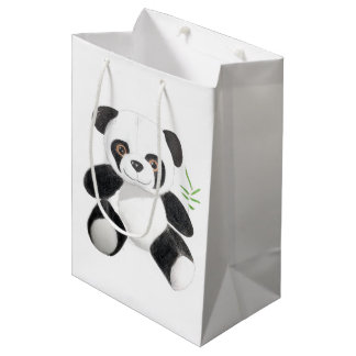 Von Hand gezeichneter Panda-Plüsch Mittlere Geschenktüte