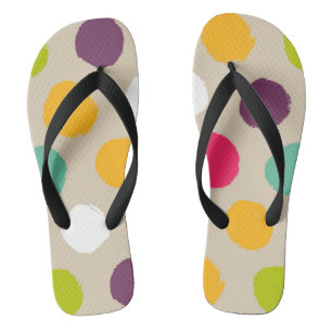 Von Hand gezeichnetes Tupfenmuster Flip Flops