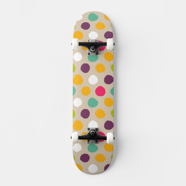 Von Hand gezeichnetes Tupfenmuster Skateboard (Vorderseite)
