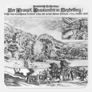Von Heidelberg nehmen und die Zerstörung vorbei Quadratischer Aufkleber