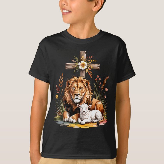 Von Hemd Löwe Juda Lamm Gott Christlich T-Shirt (Vorderseite)