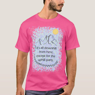 Von hier aus ist es ganz bergab, mit Ausnahme der T-Shirt