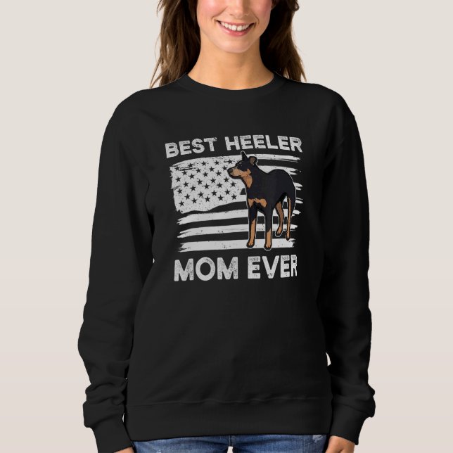 Von Hund American Flag Heeler Mama Australian Catt Sweatshirt (Vorderseite)