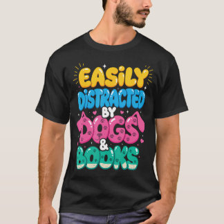Von Hunden ablenkbare Bücher Kawaii Hundebuch T-Shirt