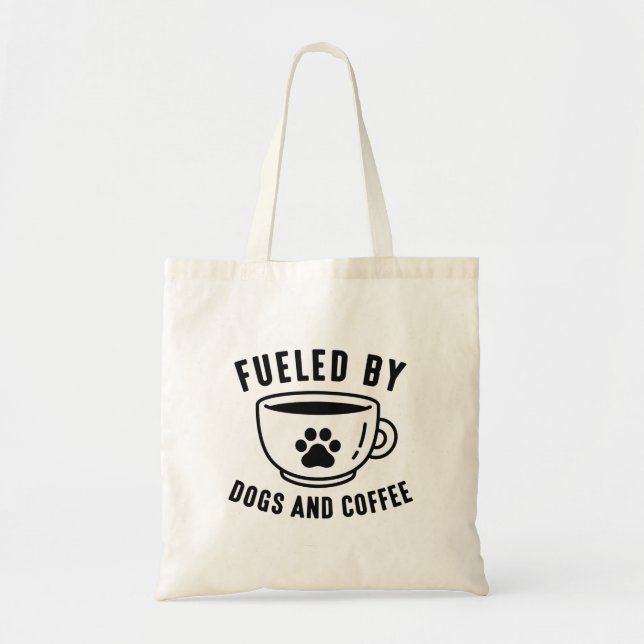 Von Hunden und Kaffee gespeist Tragetasche (Vorne)